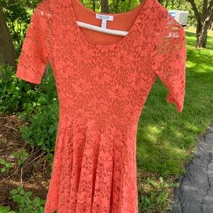 pretty coral lace dress